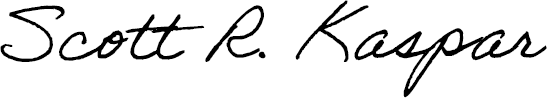 Scott R. Kaspar Signature